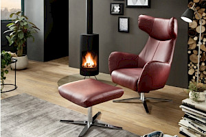 Relaxsessel mit Hocker Leder- Z20190-2