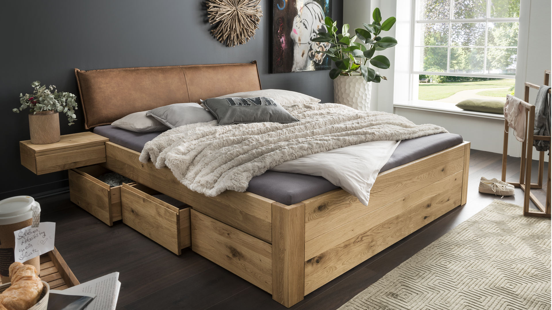 Bett in Wildeiche Z21316-1