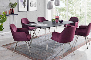 Tischgruppe Esszimmer Z22706 - Steinoptik modern